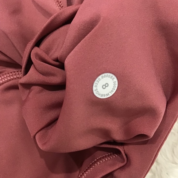 Lululemon Women Size 8 Fast & Free High Rise Crop Dusty Rose Leggings Yoga Gym - Picture 6 of 8